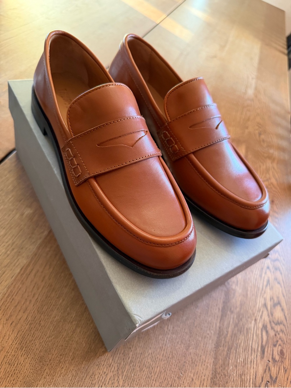 Thursday Boot Company Women's Tan Leather Penny Loafers